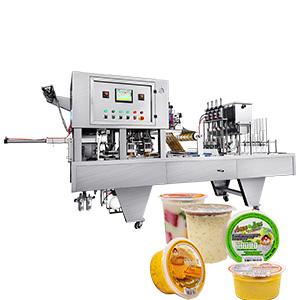 automatic jelly yogurt plastic cup filling and sealing machine