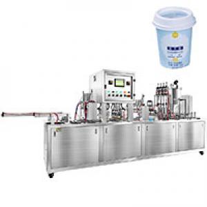 Linear Ice Cream Cup Tub Filling Sealing Packing Machine with Date Printer Made in China Factory Price