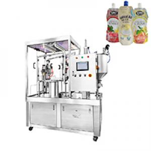 Factory Price Automatic Soy Sauce Milk Fruit Mug Puree Juice Stand Up Pouch with Spout Filling Capping Machine