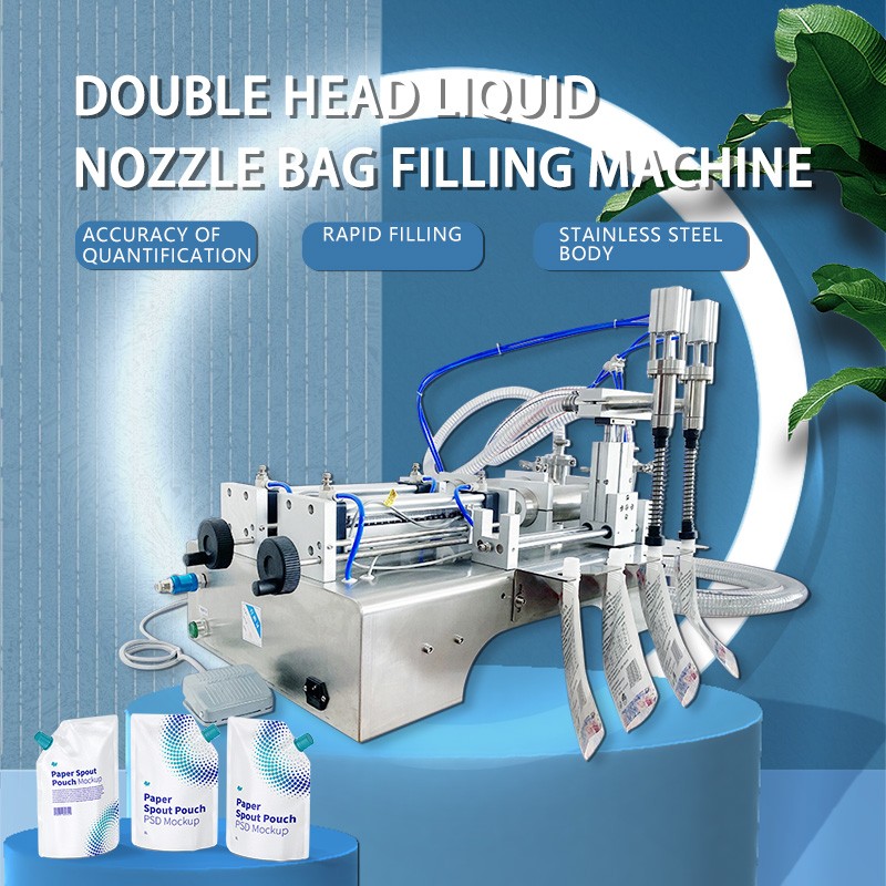 Semi Automatic standing spout pouch filling capping machine